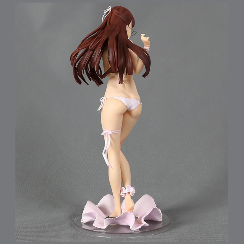 

20cm japanese anime Hatsusaka Takasaka PVC action figure toys sexy girl Bikini glasses Hatsusaka Takasaka collectible model toys