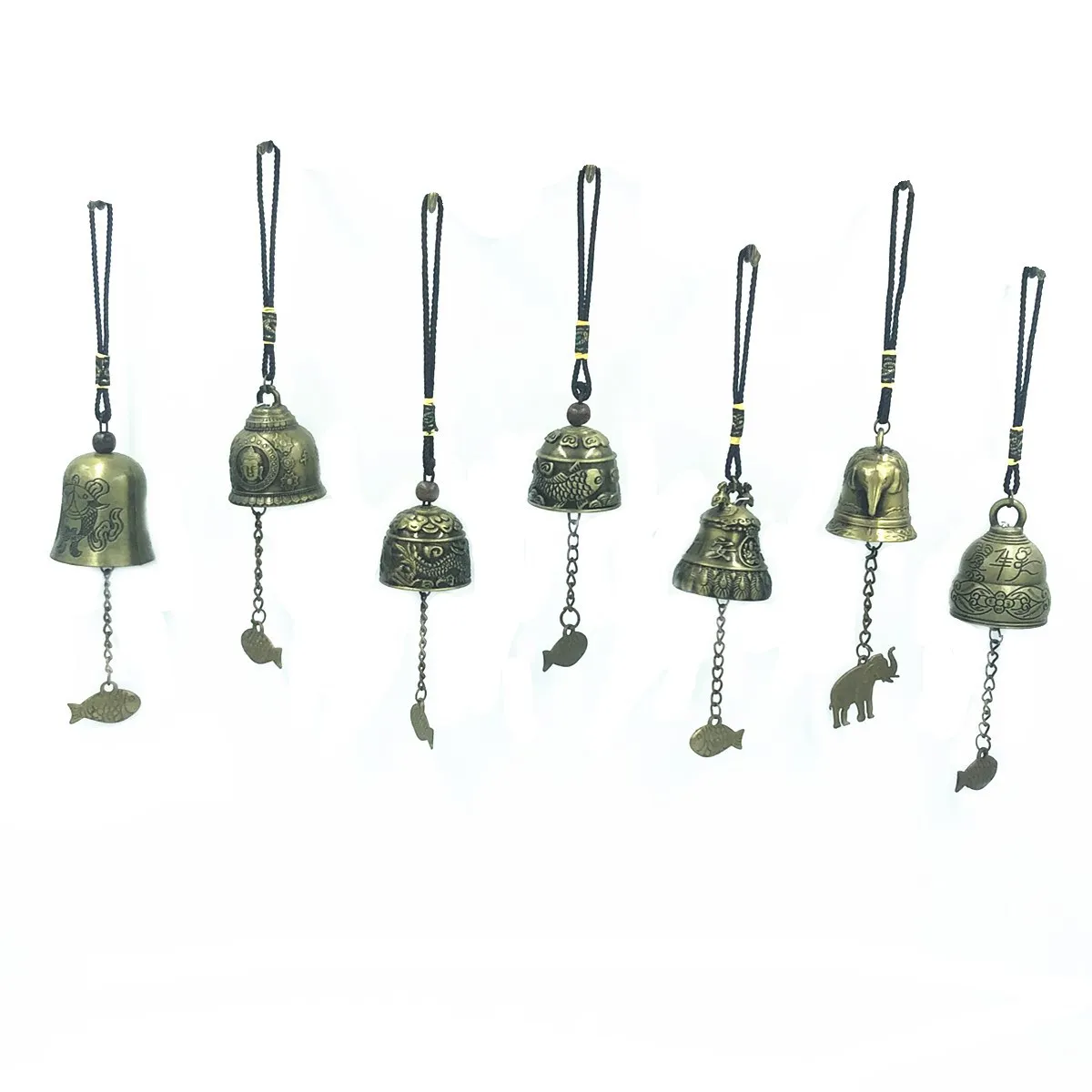 

Wonderlife Gift Crafts For Good Lucky Blessing fengshui Fengling Buddha Statue Pattern Bell Fortune family Car hang decoration