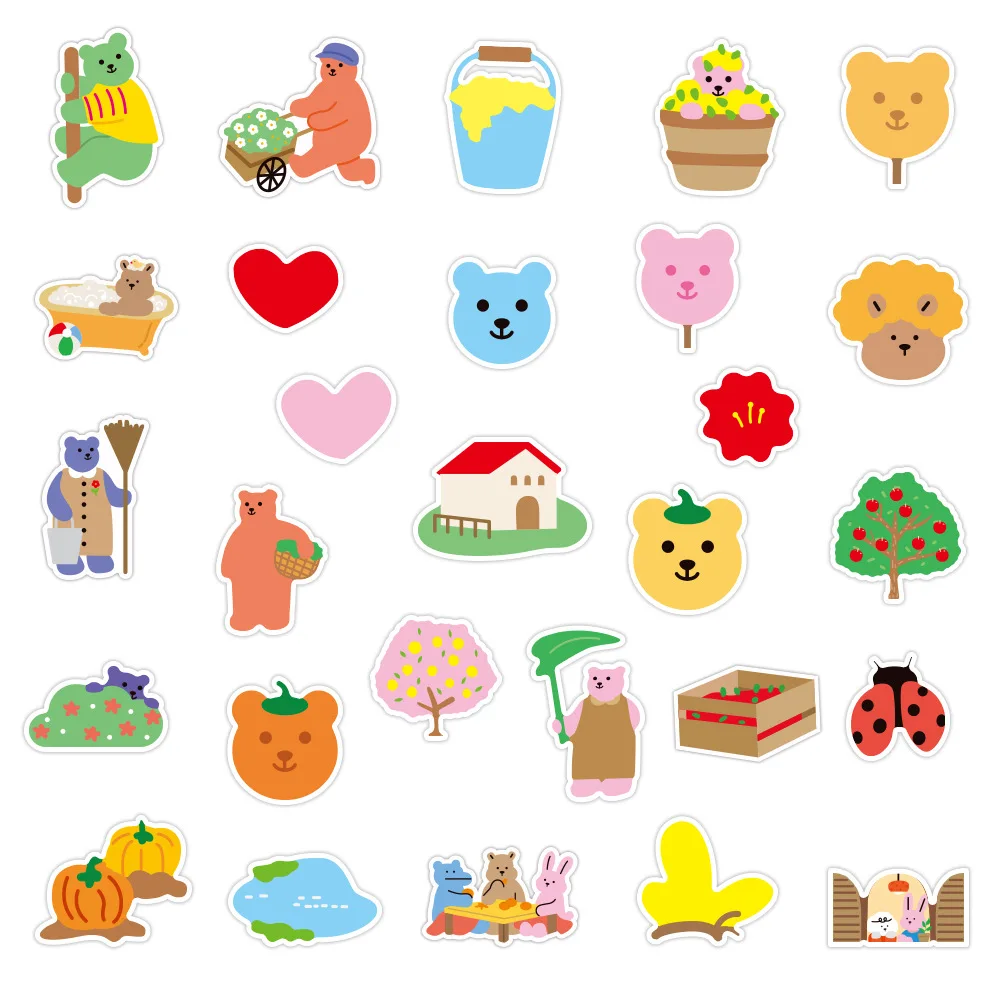 50 шт./компл. милые кавайные этикетки Водонепроницаемый ПВХ корейский наклейка с