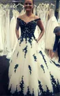 Женское свадебное платье с карманами, черно-белое кружевное платье с аппликацией, 2021, размера плюс