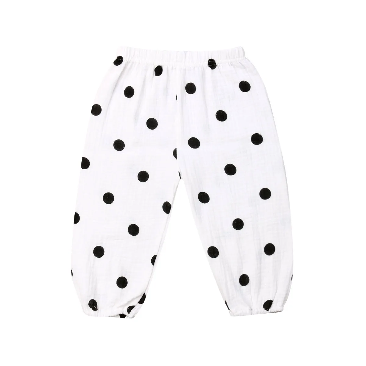 Kids Boys Girls 6M-3T Cotton Casual Trousers Toddler Leggings Harem Pants - Цвет: White Black
