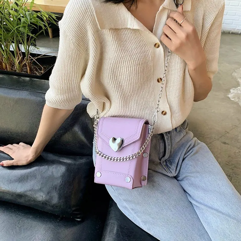 Женская сумка через плечо с цепочкой летняя мини-сумка из искусственной кожи для