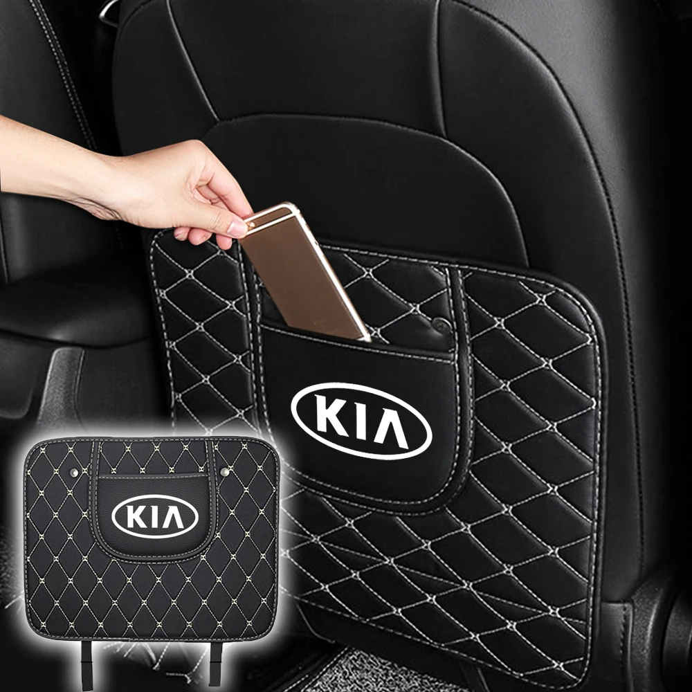 

Leather Car Seat Back Anti-Child-Kick Pad Anti Mud Dirty Mat Cushion Cover Protector For KIA K2 K3 K5 k9 Sorento Sportage Rio