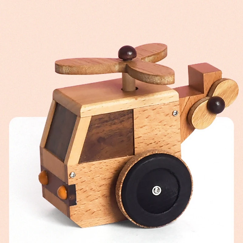 

Wooden Music Box Mechanical Music Box to Send Children's Day Wooden Crafts Creative Graduation Gift