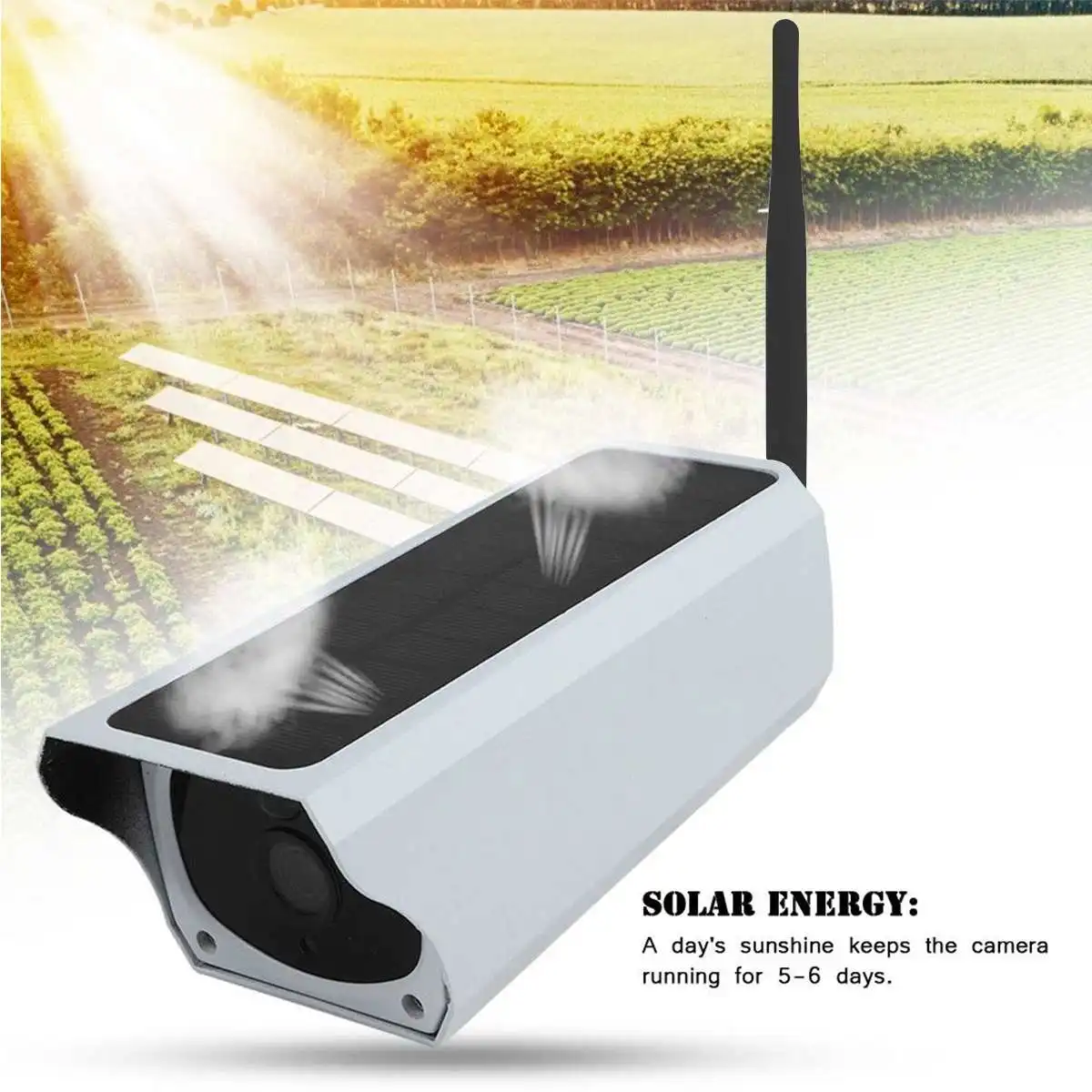 1080P ip-камера на солнечной батарейке 2-мегапиксельная беспроводная Wi-Fi камера видеонаблюдения Водонепроницаемая уличная камера ИК ночного видения Солнечная энергия HD камера