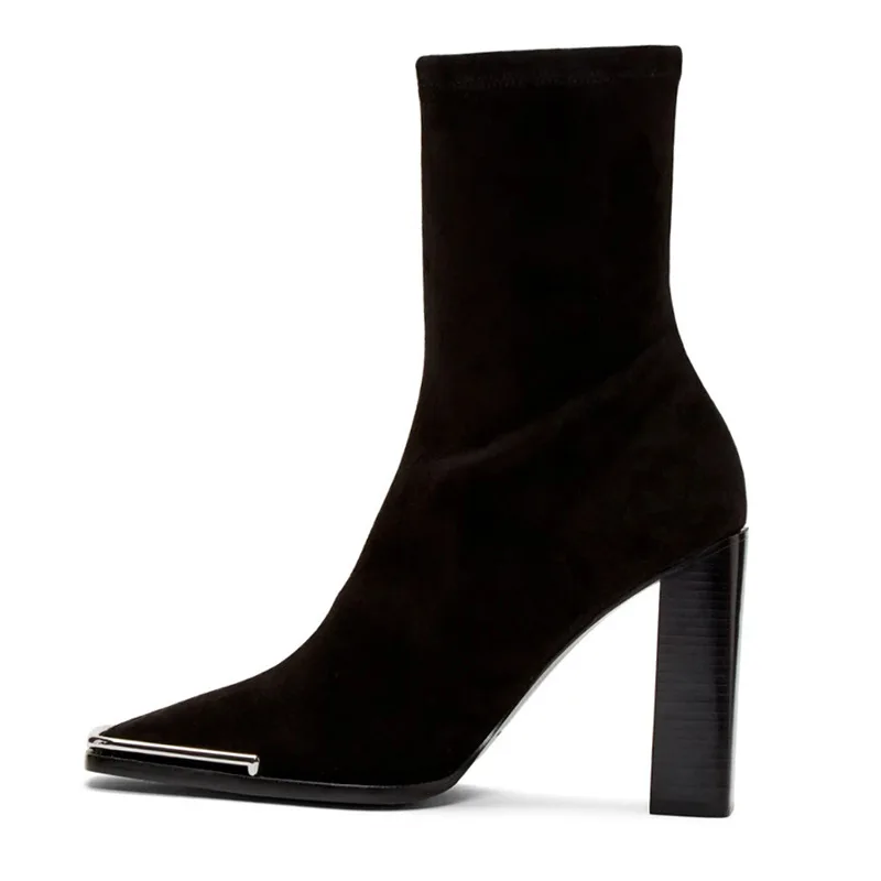 

Women boots New fashion patent leather women's boots in autumn and winter 2020 square head black thick heel short boots