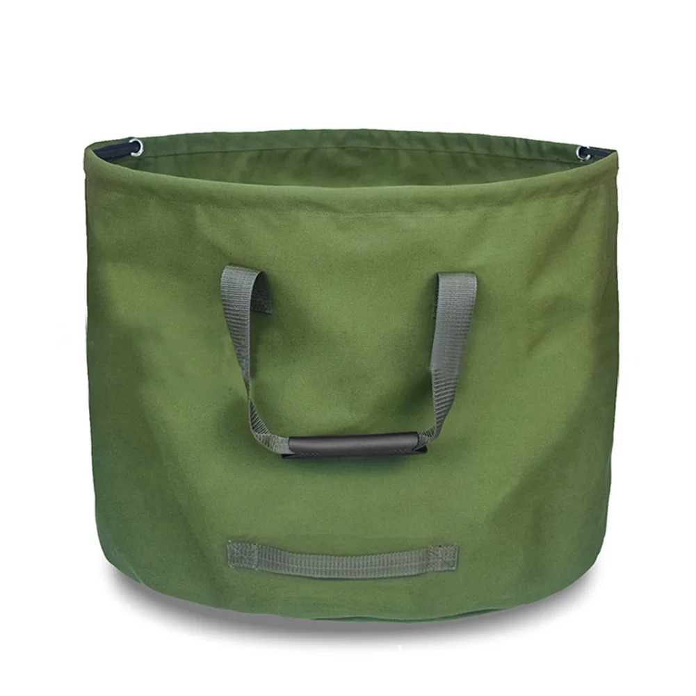 Portable Foldable Large Waste Bag Garden Leaves Waterproof Canvas Camping Reusable Trash Storage Container reusable yard w | Дом и сад