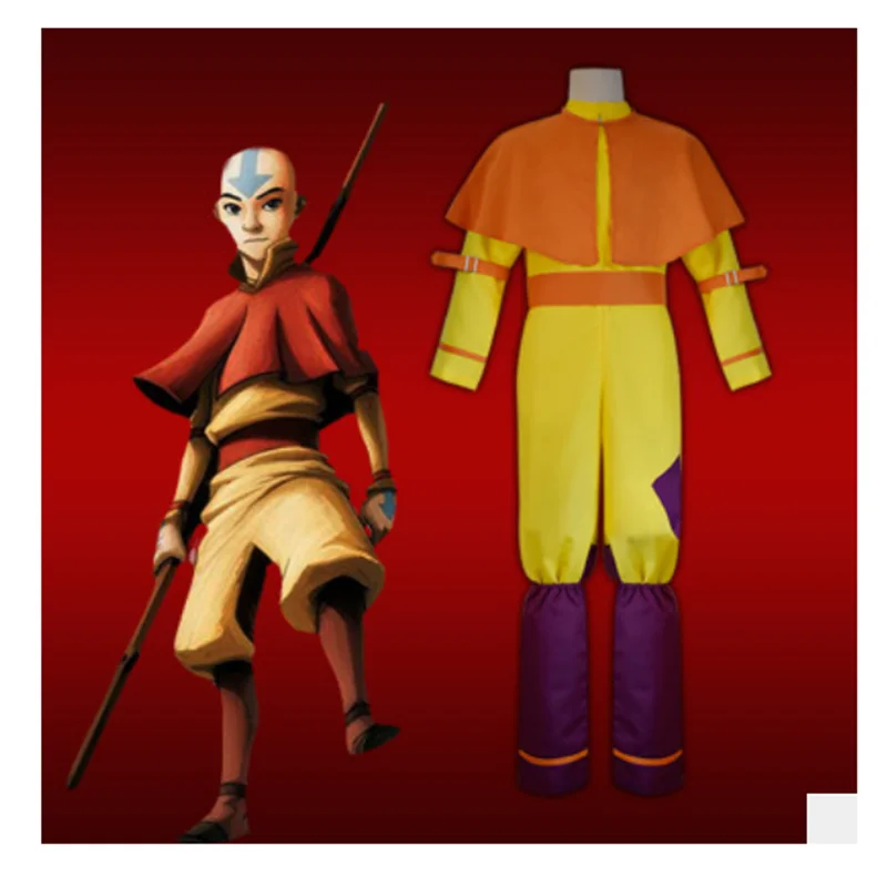 Movie Avatar The Last Airbender Avatar Aang Cosplay Costume Uniform ...