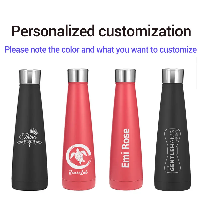 1pc Customiz Thermos 1 шт. термос с логотипом на заказ из нержавеющей стали, бутылки для воды с вакуумной изоляцией, чашка для улицы, колба, протеиновый спортивный шейкер, посуда для напитков - Цвет: 1pc Customiz Thermos