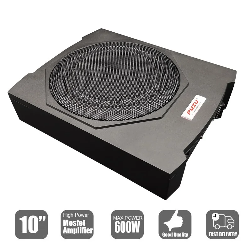Universal Cast Aluminum Fuselage Slim 10 Inch 600W Under Seat Car Active Subwoofer Bass Amplifier Speaker for Cars Vehicle | Автомобили и