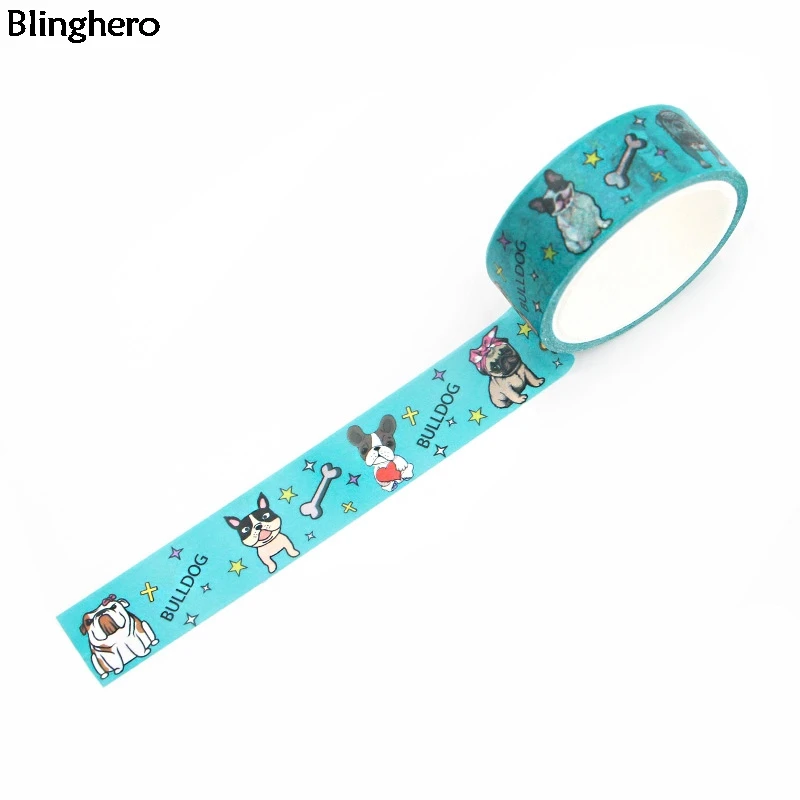 Blinghero 15 мм X 5 м крутые собаки клейкие ленты мультфильм васи клейкая лента животные маскирующая лента декоративная лента наклейки Наклейка для детей BH0326