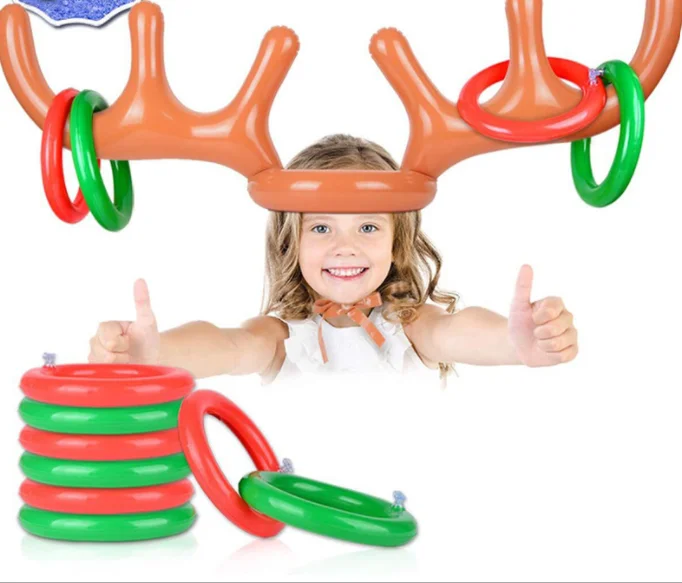 

Holiday line up toys, children's inflatable toys, throwing rings, elk rings, Christmas antler hats