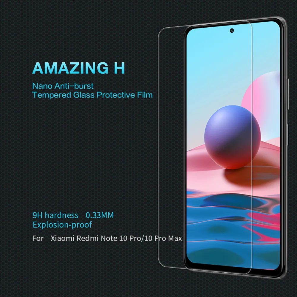 

For Xiaomi Poco X3 GT/Redmi Note 10 Pro Max 4G 5G NILLKIN Amazing H Nanometer Anti-Explosion Tempered Glass Screen Protector