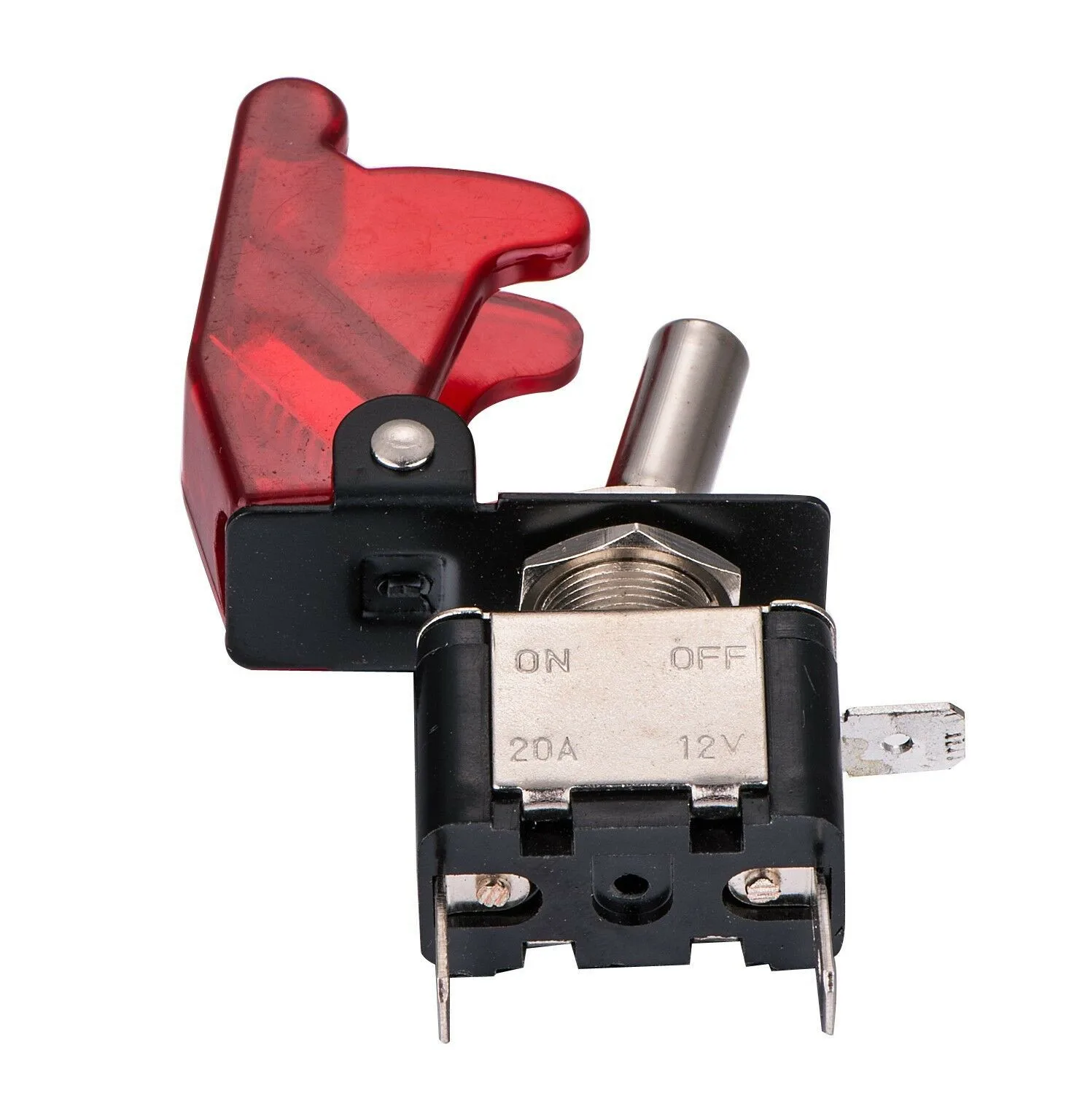 

12V 20A ASW-07D Toggle Switch SPST On-Off RED LED With Safety Flip Protective Cover Car Auto Rocker Switches