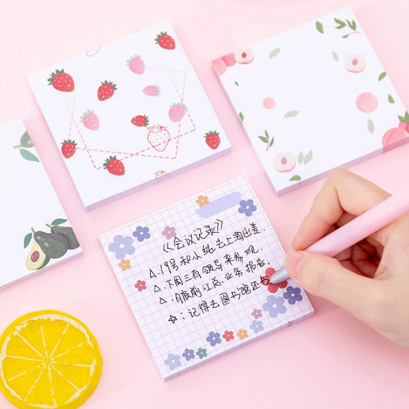 

80pcs South Korean Cute Little Flower Memo Pad Girl Heart Peach Strawberry Sticky Notes N Times Students Sticker