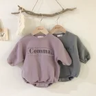 Боди для мальчиков и девочек, свободный свитер с простой вышивкой, весна-осень, 2021