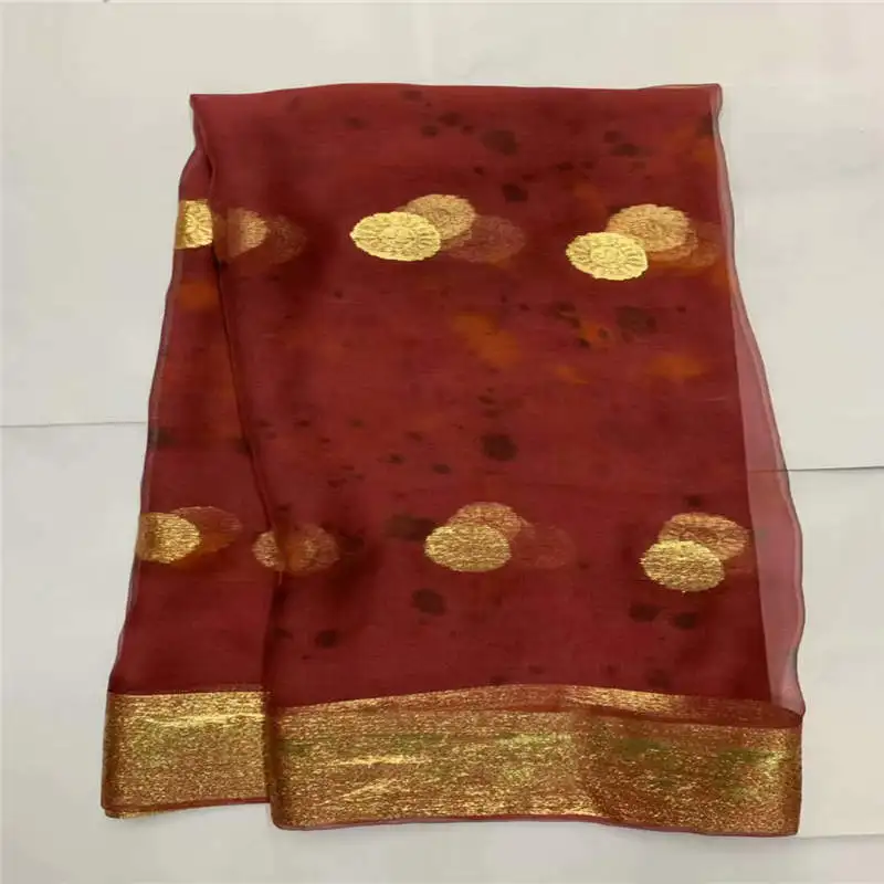 

2019 Fashion Design High Quality African Metal Silk Fabric 5 Yards African Silk Fabric For Ladies Party Clothing! LXF1051