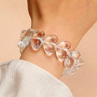 new 2021 super transparent white crystal symphony love resin bracelet simple fashion foldable unisex bracelet