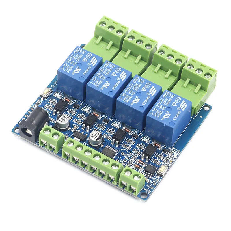 Modbus RTU 4 пути релейный модуль DIY STM8S103 системы 4 дорожный вход 485 связи