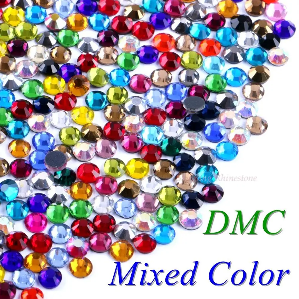 Mixed Color 42 цвета на выбор! SS6 SS10 SS16 SS20 SS30 смешанные размеры DMC качественные стеклянные кристаллы горячей фиксации Стразы железные Стразы с бриллиантами - Цвет: Mixed Color