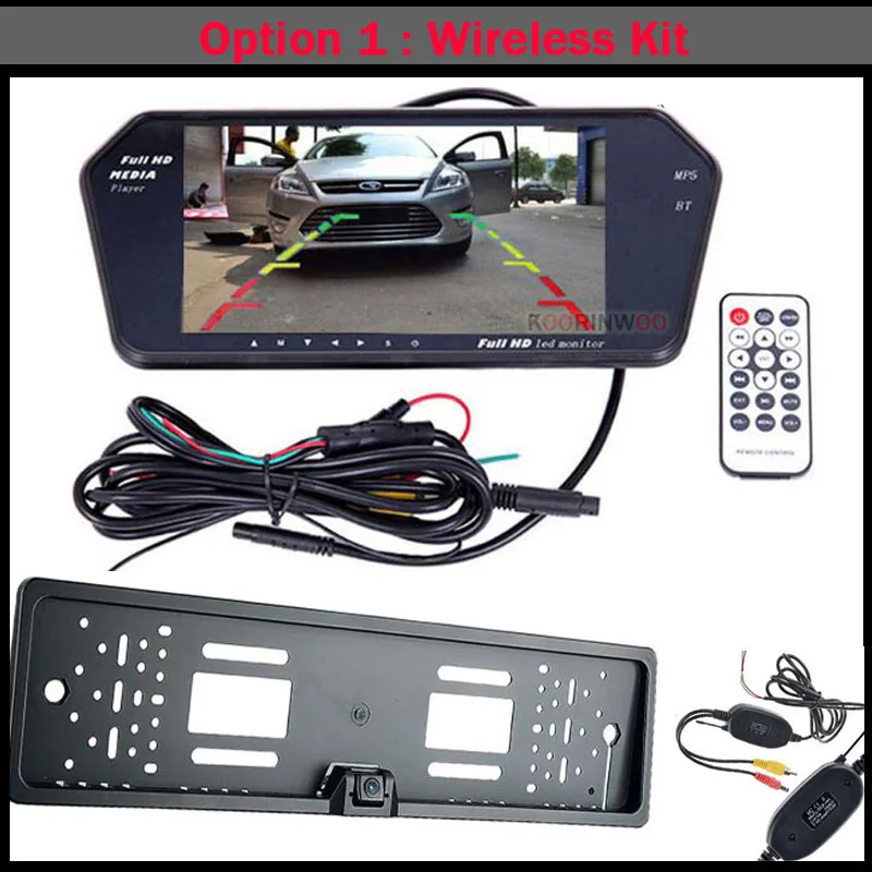 Option 1 Koorinwoo HD 1024P автомобильное зеркало с Экран для sony CCD с заднего вида автомобиля Camaera заднего света 7 дюймов медиа телефонными разговорами через Bluetooth телефон USB SD музыкальный плеер обратный Camaera пар - Цвет: Option 1