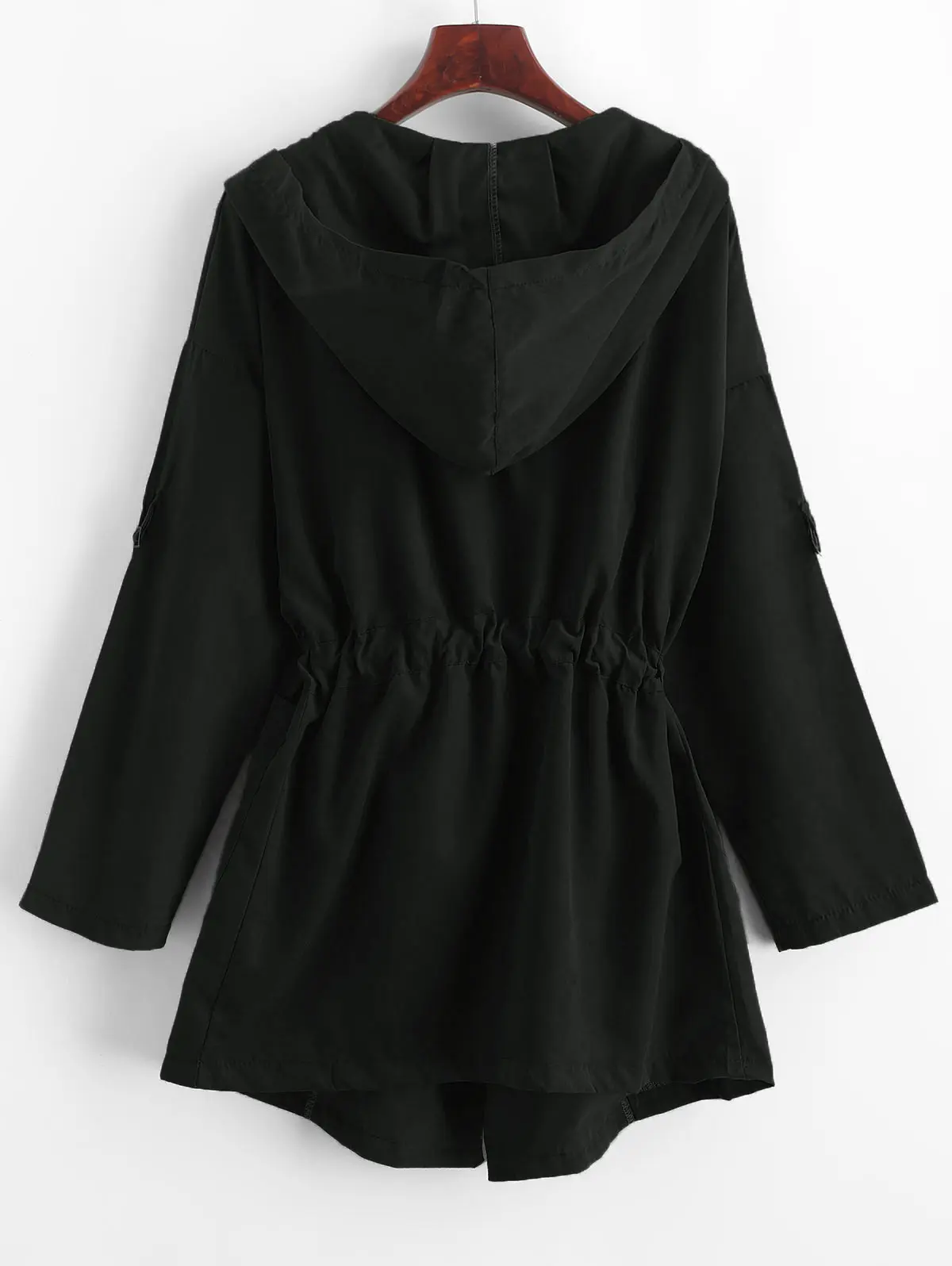 Zaful однотонные Женские повседневные рубашки Зимние с капюшоном Длинные рукава