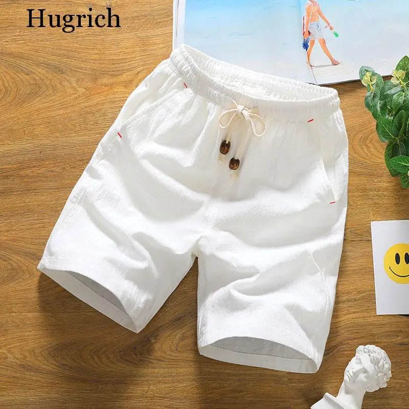 Шорты мужские хлопковые свободного покроя повседневные бермуды с завязкой на