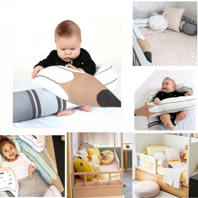 Трехцветный пенал дизайнерский детский бампер 190 см хлопковая длинная подушка