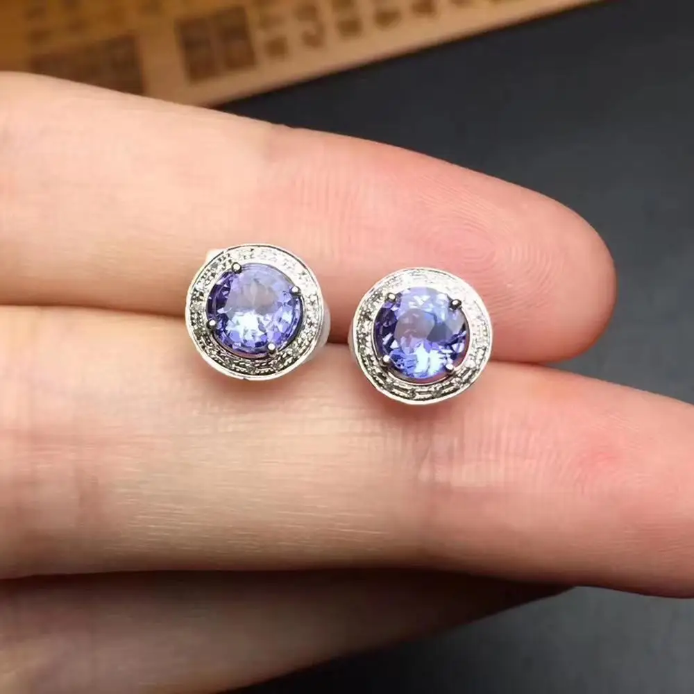 Модные серьги бесплатная доставка натуральные и настоящие anzanite из стерлингового