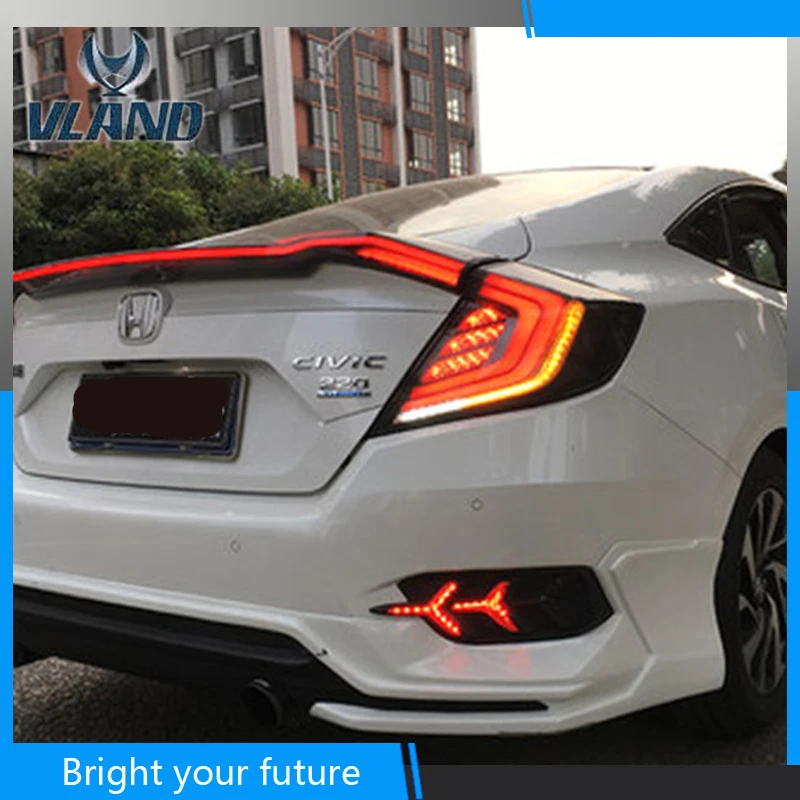 Светодиодный задний фонарь подходит для Honda Civic 10th 2016 2017 2018 красные дымчатые лампы