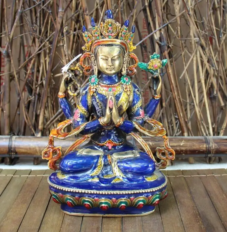 Медная разнообразная коллекция антикварные украшения Будды из перегородчатой