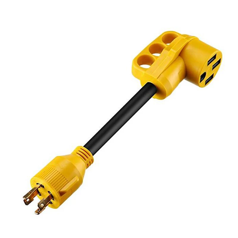 4 Prong Locking Electrical 30Amp To 50Amp Male Plug Female Rv Camper Power Adapter Generator Cord With Handle | Автомобили и
