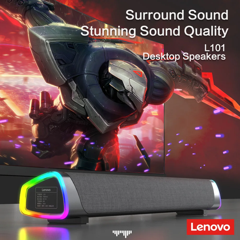 Настольный динамик Lenovo Lecoo L101 стерео колонка с объемным звучанием сабвуфер для