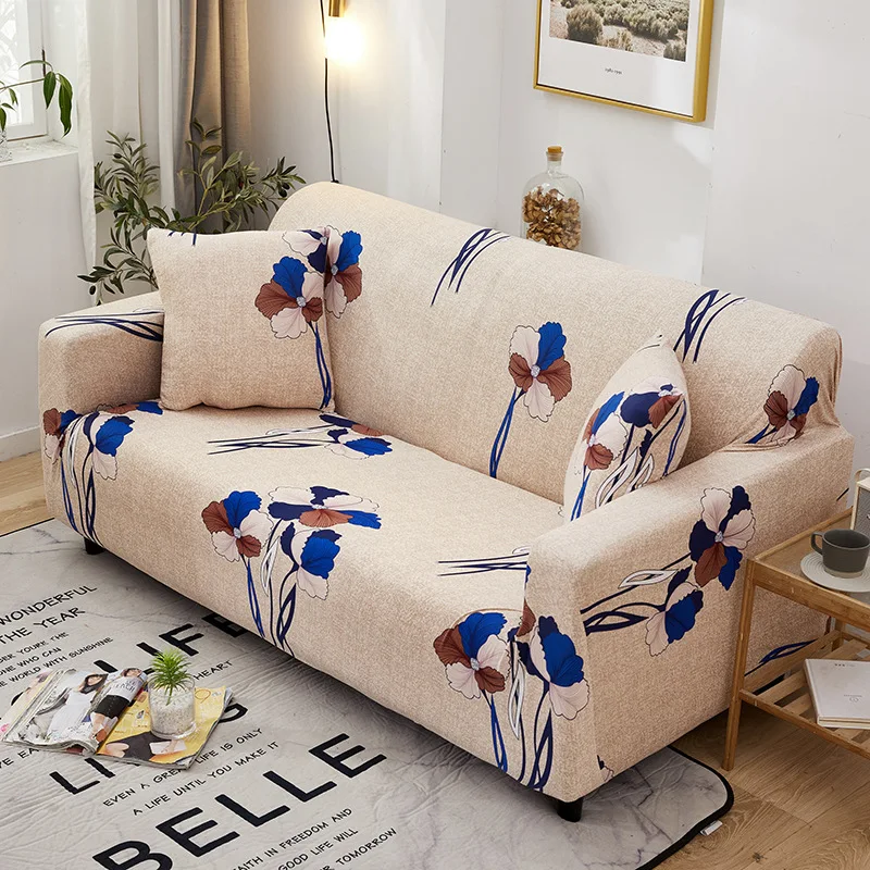 

Flower Slipcovers Elastic Sofa Cover for Living Room Couch Cover Furniture Protector Sofa Towel 1/2/3/4-seater