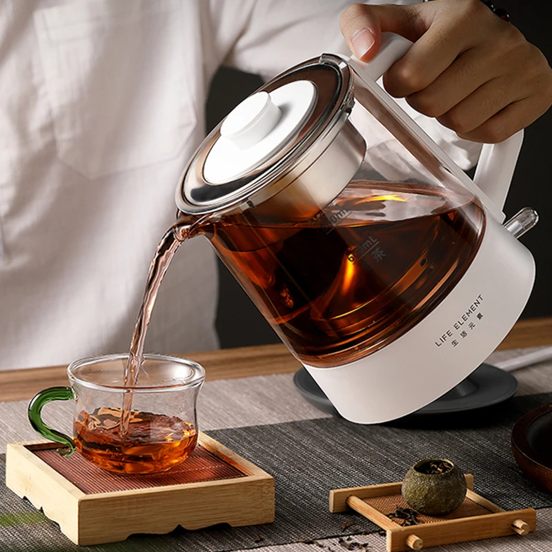 Жизнь элемент Электрический Стекло чайник Чай горшок Нержавеющая сталь Плита