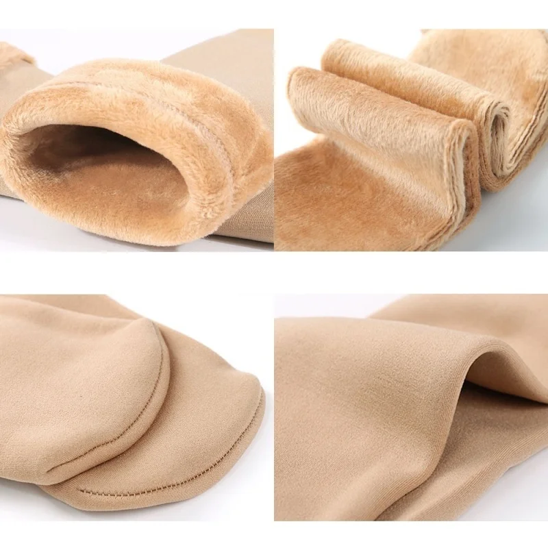 Winter warm thick warm socks wool cashmere snow black leather seamless socks velvet soft boots floor sleeping socks female/male