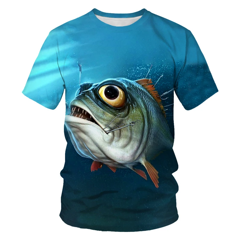 

Fishing T-shirt Personalized Custom Graphic T-shirt Summer Hot Sale Men's T-shirt 3D Printing Shirt Best Popular Outdoor Leisure