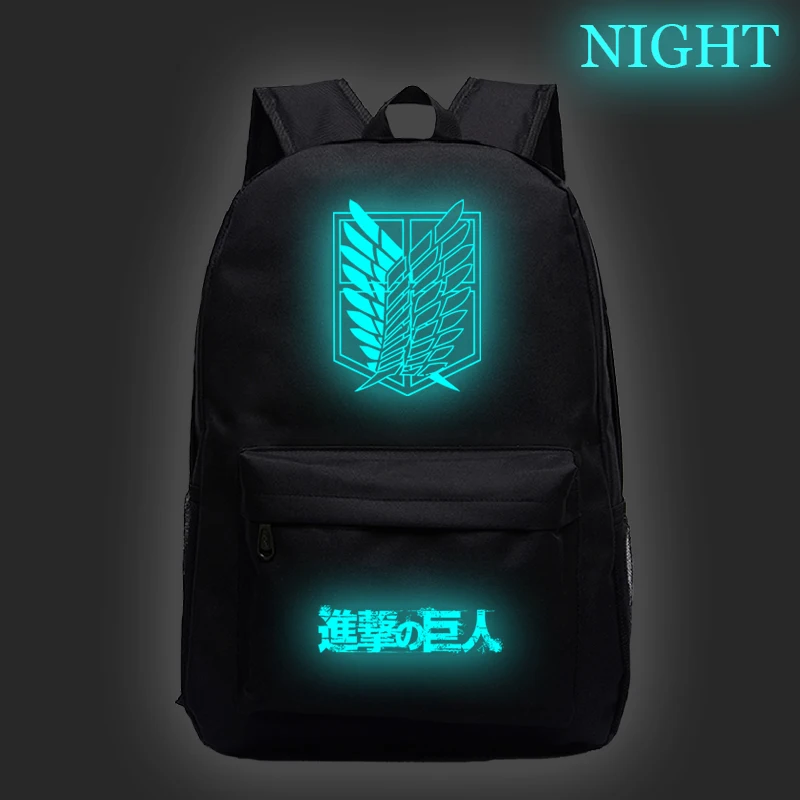 

Attack On Titan Luminous Backpack Daily Bags Anime Laptop Backpack College Bags For Women Men Boys Girls Casual Travel Mochila