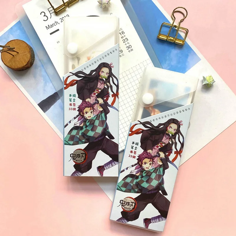 

33 pcs/set Anime Demon Slayer Book Page Holder Kimestu no Yaiba Paper Bookmark Office Supplies School Stationery