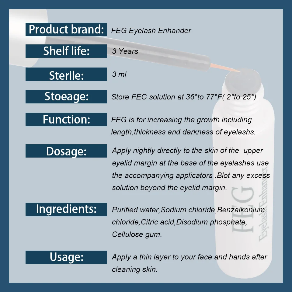 Масло для роста ресниц FEG натуральная травяная Сыворотка 100% оригинальная