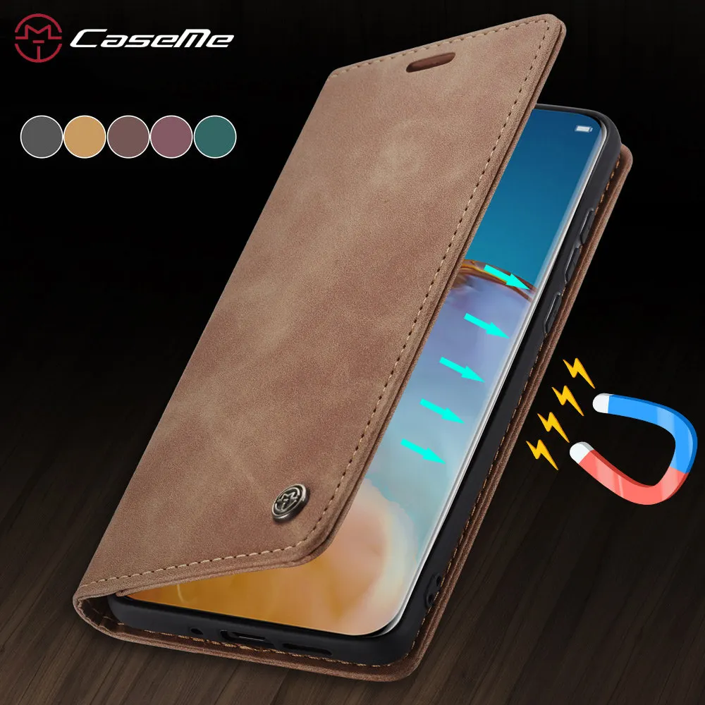 

PU Leather for Huawei P40 Pro P30 P20 Lite Case,CaseMe Retro Purse Luxury Magneti Card Holder Wallet Cover for Huawei P40 Lite