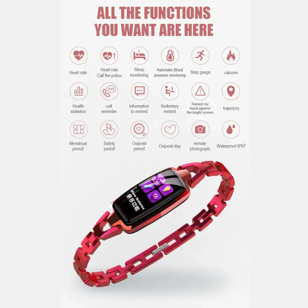 Greentiger DR66 Смарт часы для женщин монитор сердечного ритма Bluetooth IP67 Водонепроницаемый фитнес-трекер леди умный браслет леди VS H8 H2