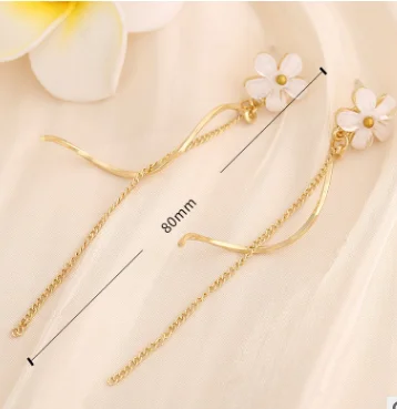 Взрывов S925 наборе серебристых спиц из Модные Джокер с длинной бахромой серьги