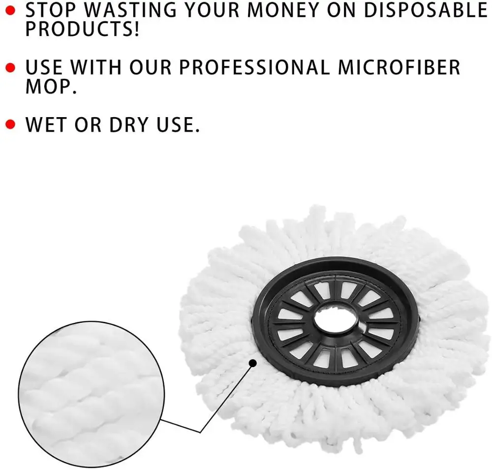 Yocada-Paquete de 3 recargas de cabeza de mopa giratoria de microfibra para giro Universal de 360 grados, cabeza de mopa m&aacute;gica, mango de mopa giratorio de forma redonda-1
