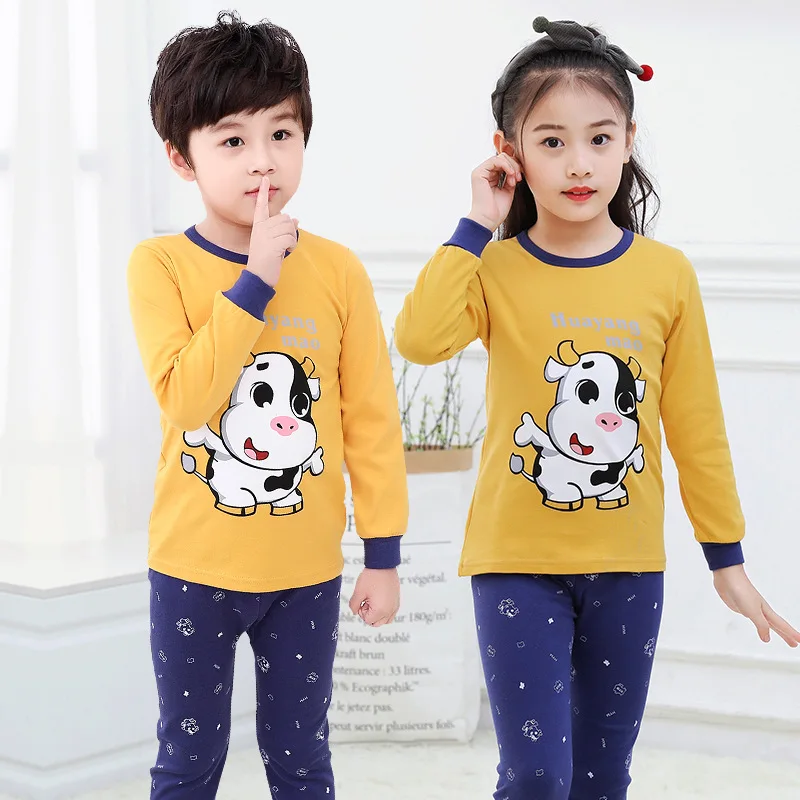Прямая поставка с фабрики детская одежда детское нижнее белье костюм из хлопка на весну и осень осенняя для