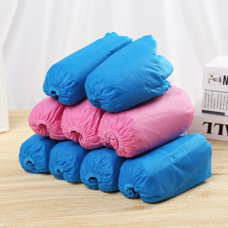 

100 Pcs Washable Shoe Covers Non-woven Overshoes Protection Dustproof Shoecovers