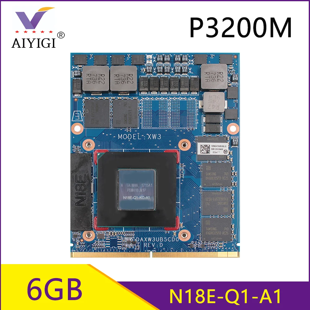 

Quadro P3200M P3200 GDDR5 6GB Video Graphics Card N18E-Q1-A1 With X-Bracket For HP Zbook 17 G5 Mobile Workstation 100% Test Well