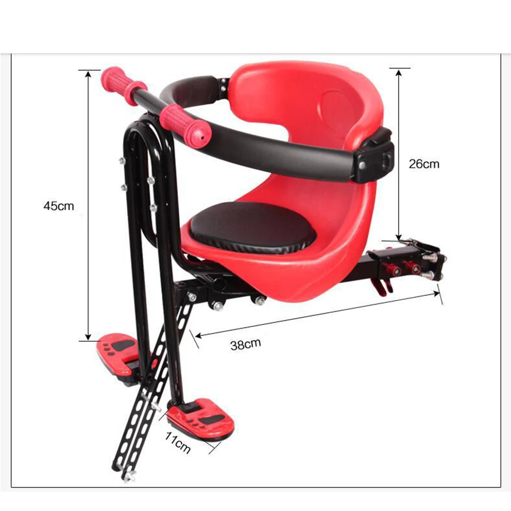 

Children Bike Seat Folding Handrail Adjustable Comfortable Mountain Bike Front Saddle Front Cushion for Kids Toddlers Children