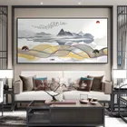 Картина на холсте горы в китайском стиле, современные настенные постеры с принтом пейзажа, декор для гостиной, спальни