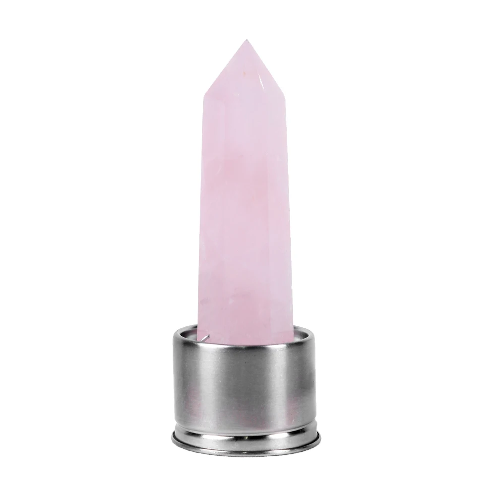 rose quartz Натуральный кристалл Колонка энергия здоровый стакан для воды стеклянная бутылка для воды эликсир Кристалл обелиск палочка Исцеление натуральный драгоценный камень кварц - Цвет: rose quartz